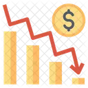Dollar Decrease Financial Loss Dollar Bar Chart アイコン