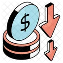 Dollar Decrease Loss Dollar Reduction Icon