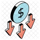 Dollar Decrease Loss Dollar Reduction Icon