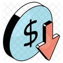 Money Decrease Dollar Decrease Money Reduction Icon