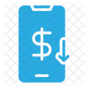 Dollar Economic Crisis Recession Money Loss Bankruptcy Online Banking Smartphone Icon