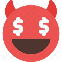 Dollar Eyes Devil Emoji Icon