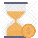 Dollar Hour Glass Business Deadline Financial Timer Icon