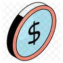 Dollar Coin Bucks Icon