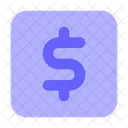 Dollar Dollar Sign Usd Square Icon