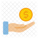 Dollar In Hand Hand And Dollar Coin In Hand Icon