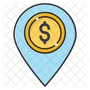 Dollar Location Bank Icon