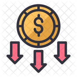 Dollar-Münze sinkt  Symbol