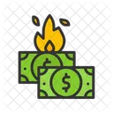 Dollar On Fire  Icon