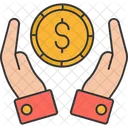 Dollar On Hand Dollar Currency On Hand Coin Icon