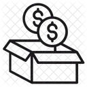 Dollar Out Of The Box Box Business Icon