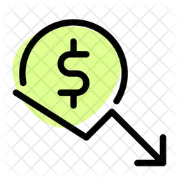 Dollar-Abnahme  Symbol