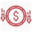 Dollar-Abnahme  Symbol