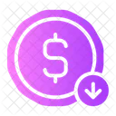 Dollar-Abnahme  Symbol