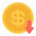 Dollar-Abnahme  Symbol