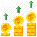 Dollar Stack Up Profit Growth Icon