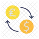 Dollar To Pound Currency Exchange Transaction Icon