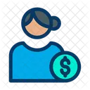 Utilisateur en dollars  Icône