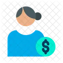 Utilisateur en dollars  Icône