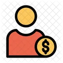 Utilisateur en dollars  Icône