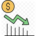 Dollar Value Decrease Dollar Decrease Low Income Icon