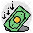 Dollar Value Down Currency Banknote Icon