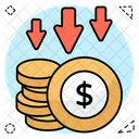 Dollar Value Down Dollar Depreciation Devaluation Icon