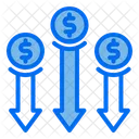 Dollar-Verlustdiagramm  Symbol