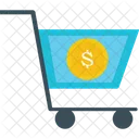 Dollar With Cart Add To Cart Business Tools Icon