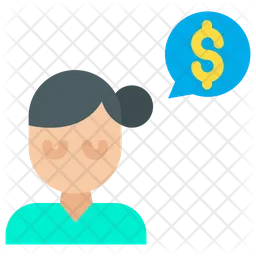 Dollar Woman Conversation  Icon