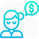 Dollar Woman Conversation Icon