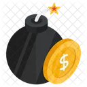 Dollarbombe Geldexplosion Finanzbombe Symbol