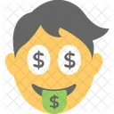 Dollaro Occhi Emoji Icon