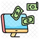 Dollars flying out of monitor  Icon