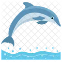 Dolphin Swimming Jumping Cartoon Jumping Dolphin Icon