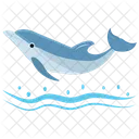Dolphin Swimming Jumping Cartoon Jumping Dolphin Icon