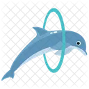 Dolphin Playing Dolphin Jumping Cartoon Icon