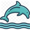 Dolphin Jumping Sea Icon