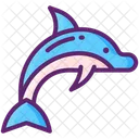 Dolphin Human Friend Fish Mammal Fish Icon