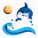 Dolphin Playing Sea Dolphin Sea Creature Icon