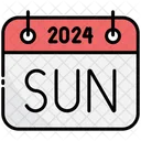 Domingo Calendario 2024 Icono