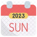 Domingo 2023 Calendario Icono