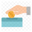 Donate Coin Hand Icon