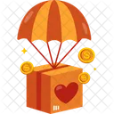 Donation Box Falling with Parachute  Icon