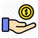 Donation Money Hand Icon