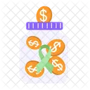 Jar Coin Ribbon Icon