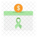 Donazione Con Il Nastro Verde Segno Del Dollaro  Icon