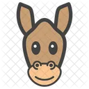 Donkey Face Animal Mammal Icon