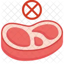 Dont Eat Meat Uncooked Raw Icon