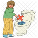 Do Not Litter In Toilet Toilet Restroom Icon